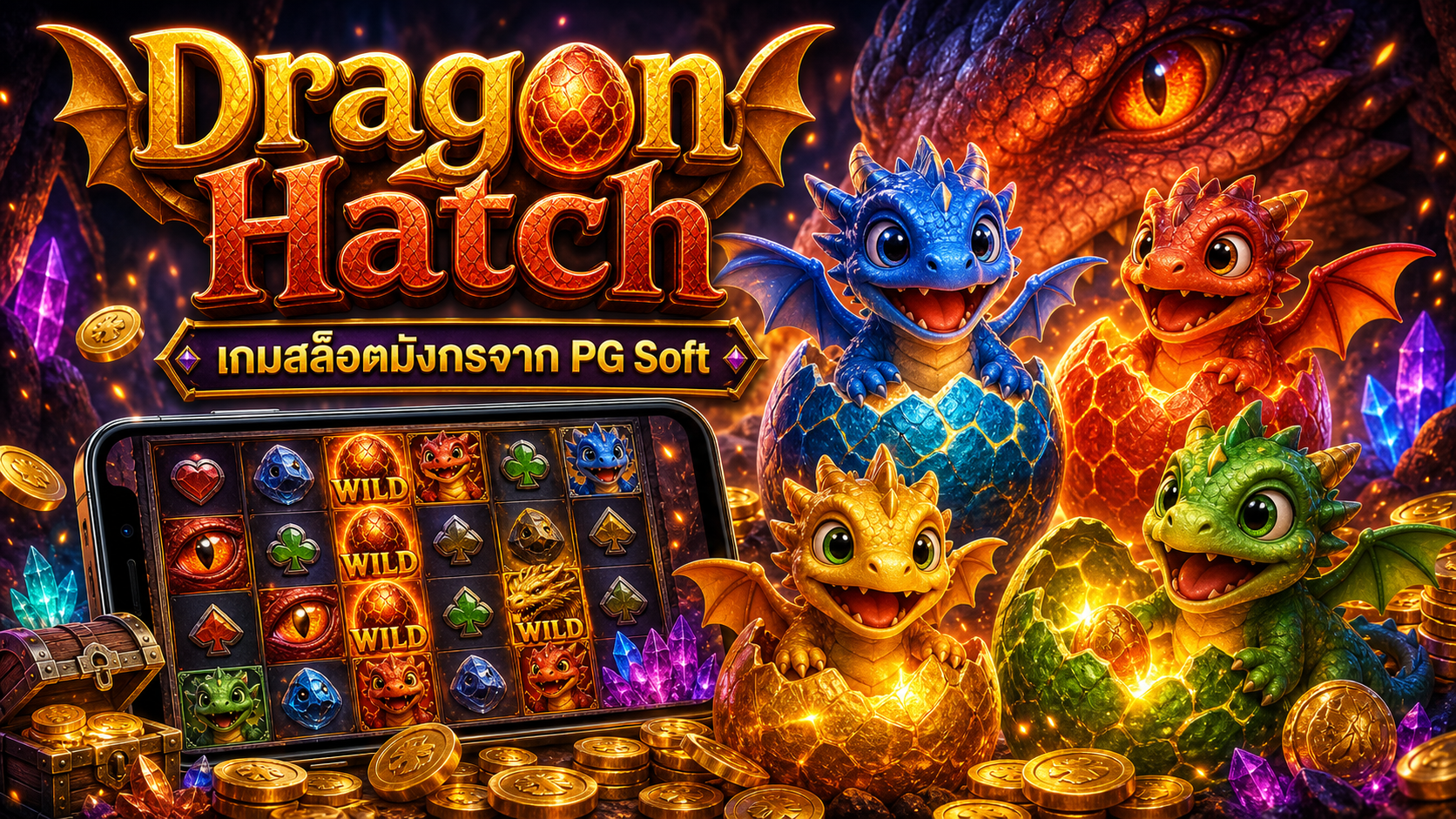 ภาพประกอบ Dragon Hatch ลูกมังกร ไข่มังกร และเหรียญทอง