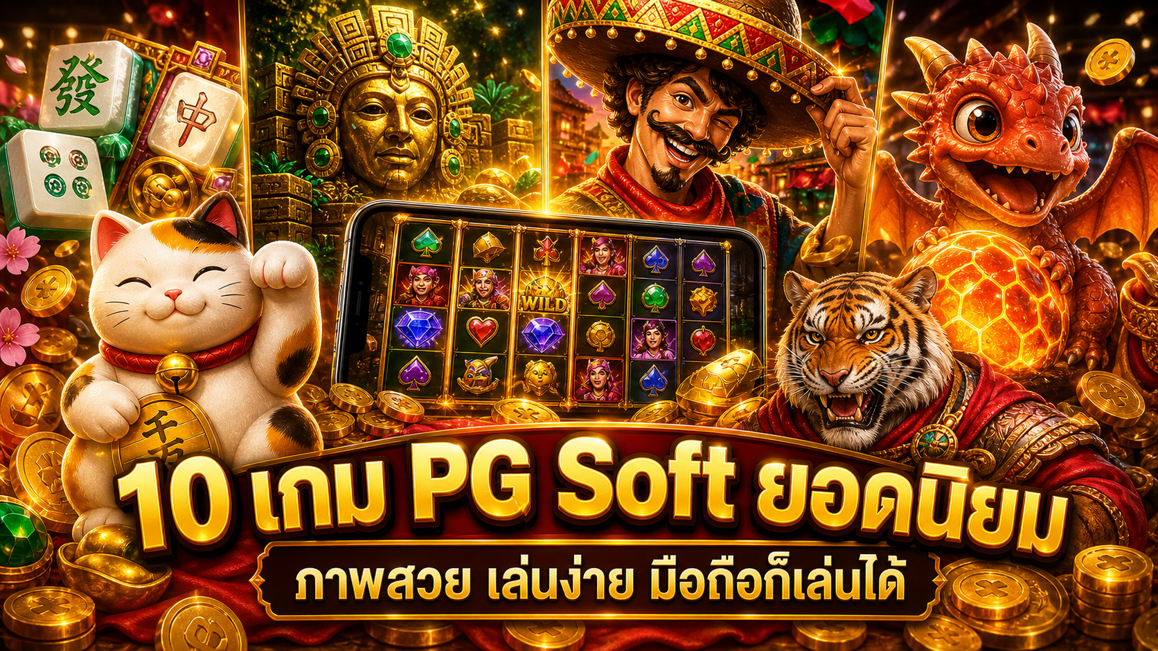 10 เกม PG Soft ยอดนิยม ภาพสวย เล่นง่าย มือถือก็เล่นได้
