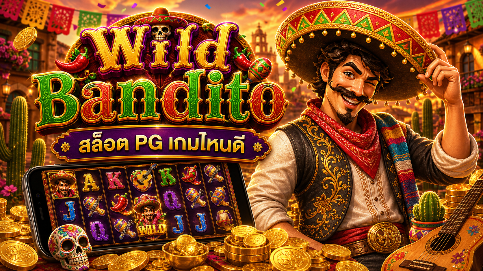 แบนเนอร์ Wild Bandito สล็อต PG เกมไหนดี