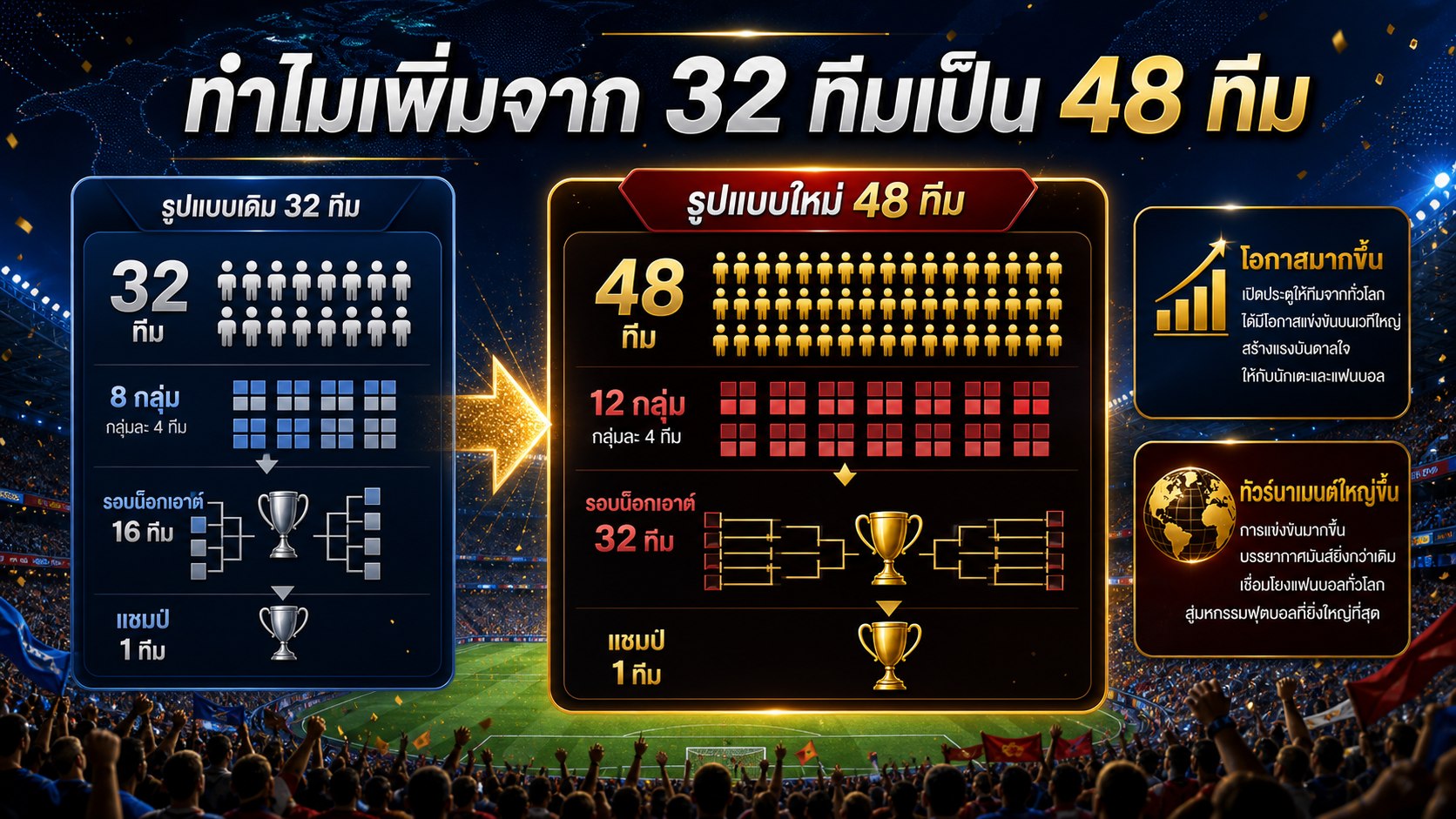เหตุผลที่ FIFA เพิ่มบอลโลกเป็น 48 ทีม
