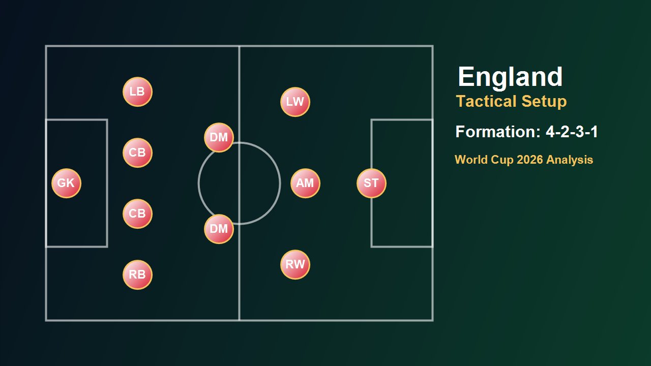 แผนการเล่นทีมชาติอังกฤษใน FIFA World Cup 2026